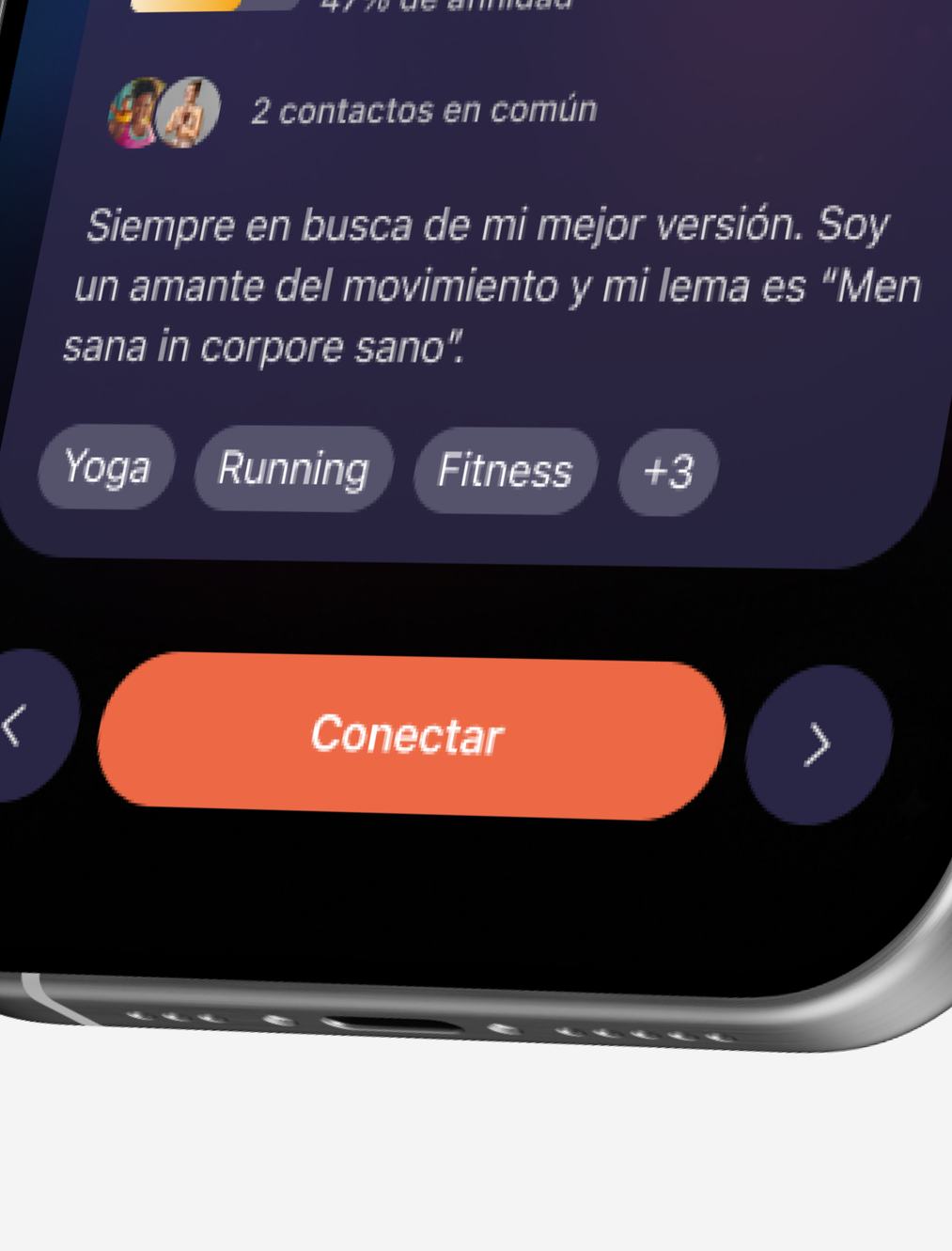 Pantalla de creación de cuenta de la app Gymder