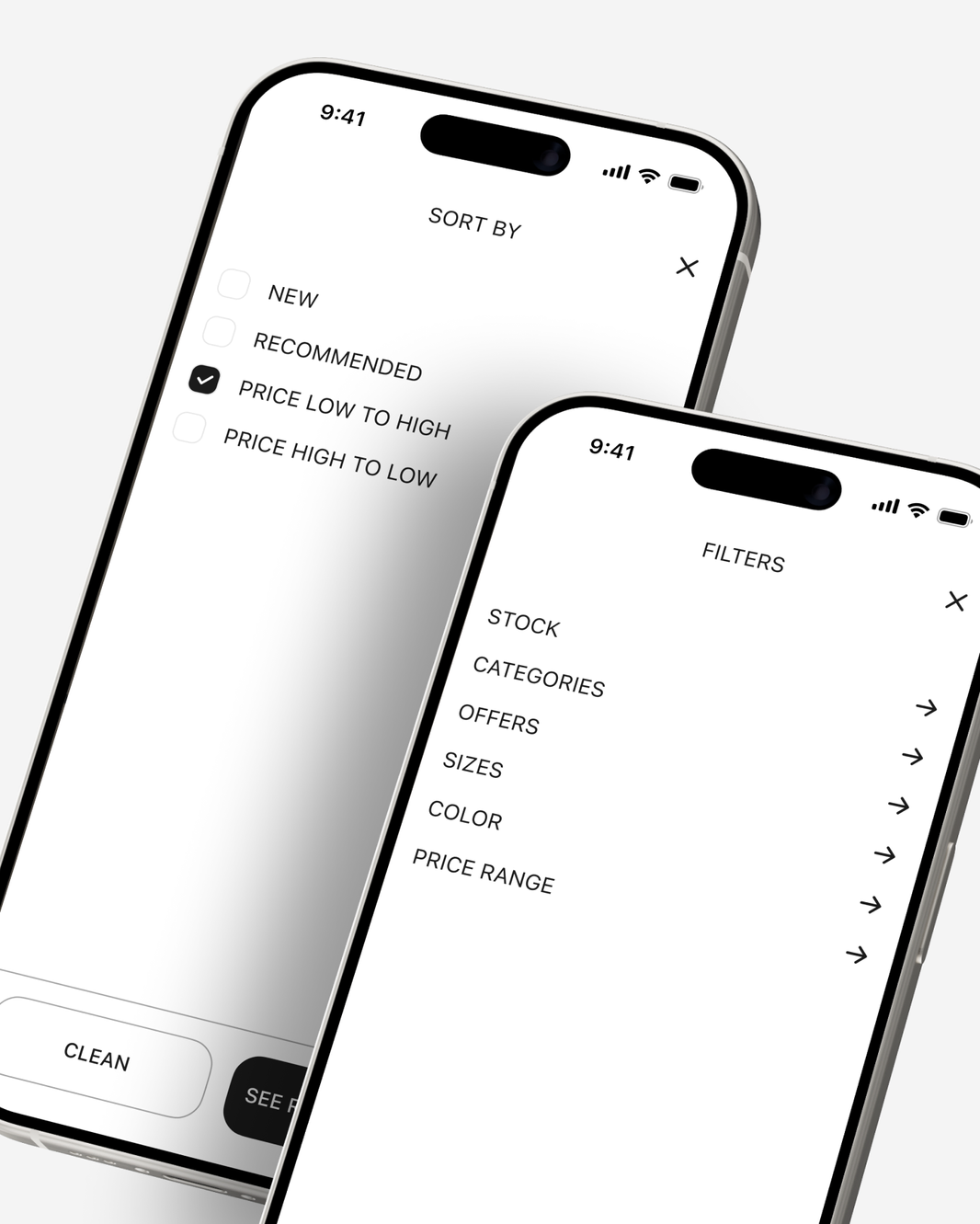 Filtros y ordenación de la app UNIQLO rediseñada
