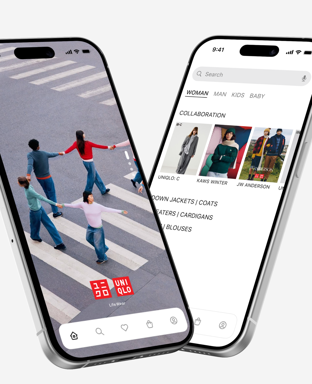 Pantalla de inicio de la app UNIQLO rediseñada